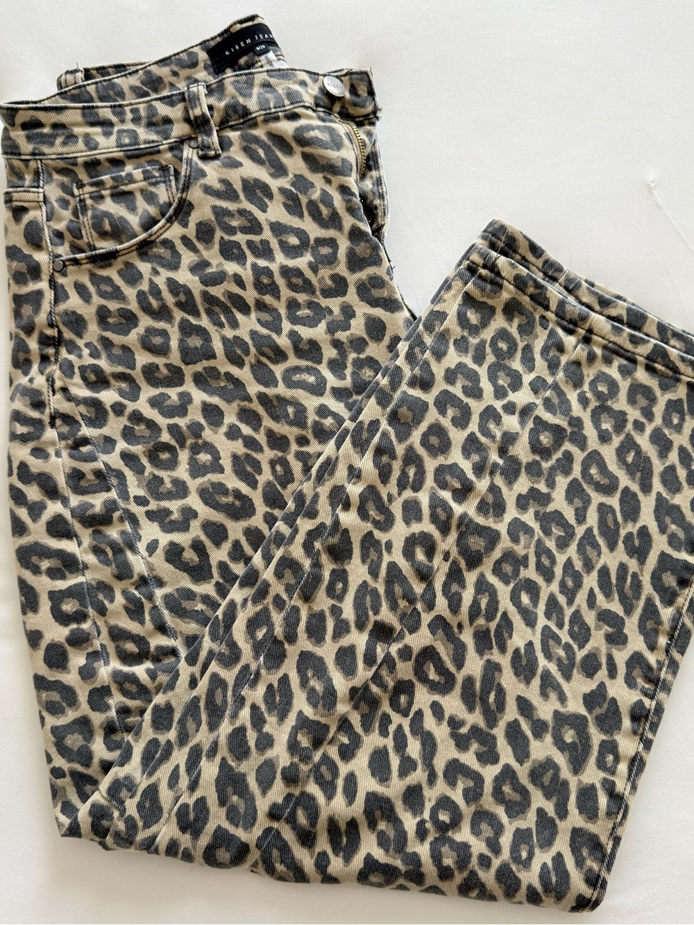 Risen Los Angeles High Waisted Leopard Barrel Leg Jeans Size 9